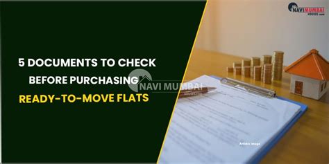 Purchasing Ready To Move Flats 5 Documents