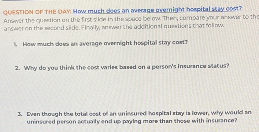 Qod How Much Does An Average Overnight Hospital Stay Cost Blog