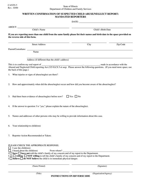 Quick Cants 5 Form Dcfs Fill Out