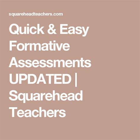 Quick Easy Formative Assessments Squarehead Teachers Formative