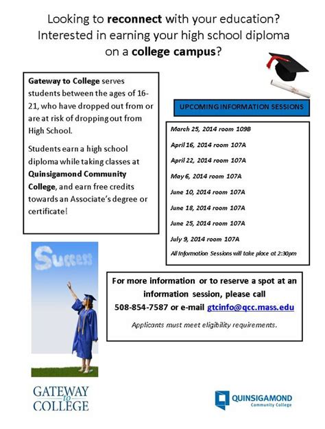 Quinsigamond Community College Gateway To College Program