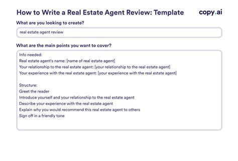 Real Estate Agent Review Template