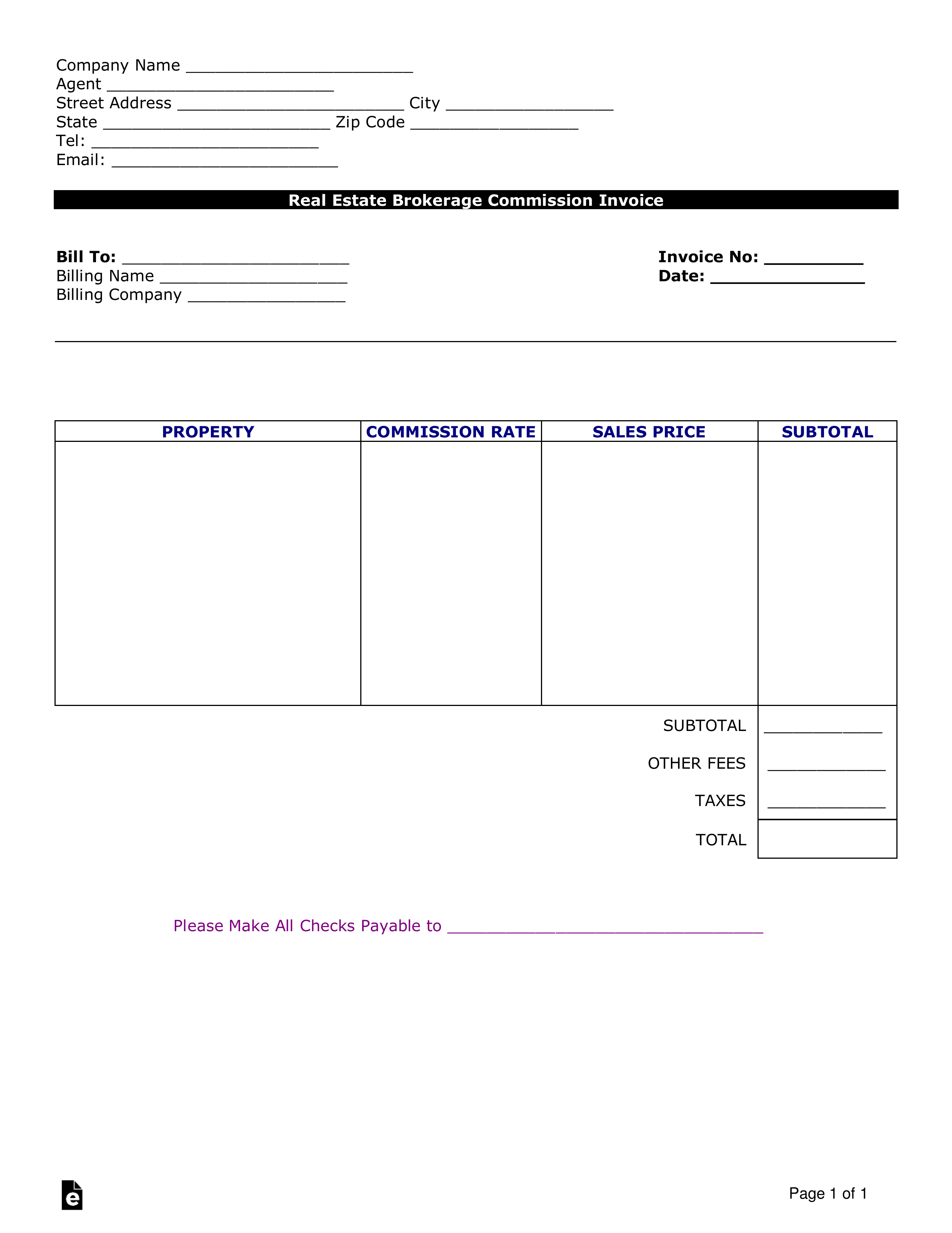 Real Estate Commission Sheet Template For Realtors Elevated Agent