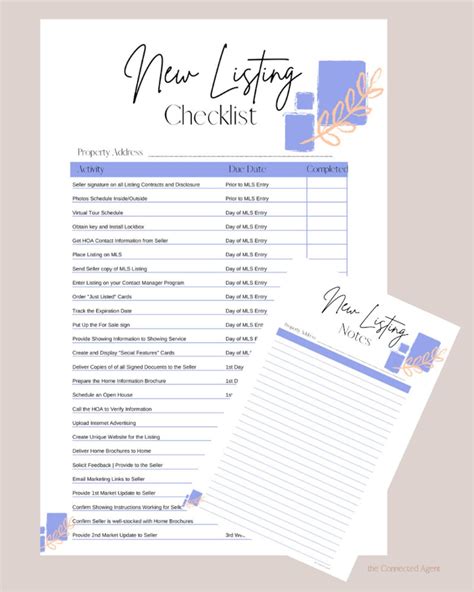 Real Estate New Listing Checklist Real Estate Marketing Home Walkthrough Utility Cost Mls