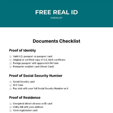 Real Id Document Checklist