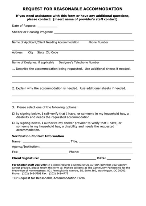 Reasonable Accommodation Form Fill And Sign Printable Template Online