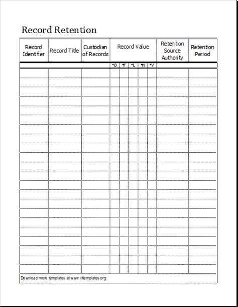 Record Retention Schedule Templates 11 Free Docs Xlsx Pdf Formats