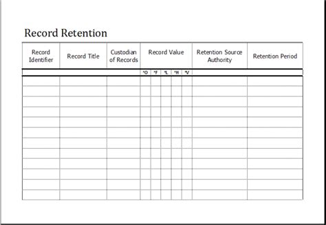 Records Retention Schedule Template Fill And Sign Printable Template