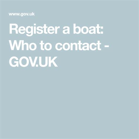 Register A Boat Who To Contact Gov Uk Boat Boats For Sale Small Ship