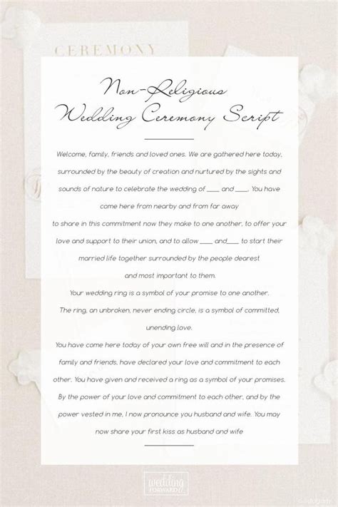 Renewal Of Vows Ceremony Script For Officiants And Couple Non Religious