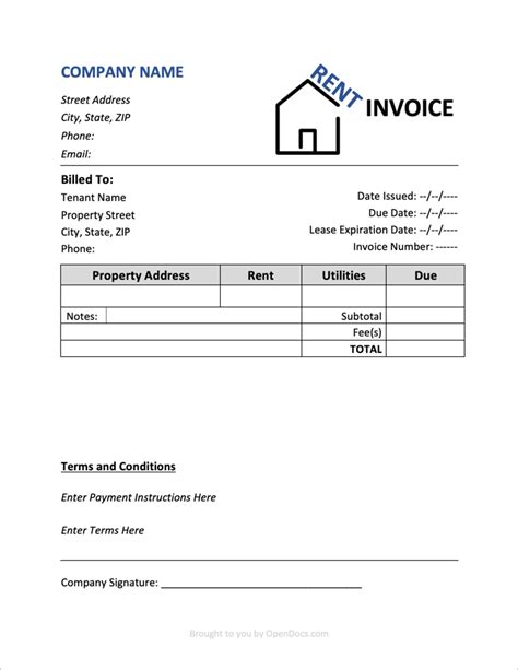 Rent Invoice Template 12 Free Word Pdf Format Download Free