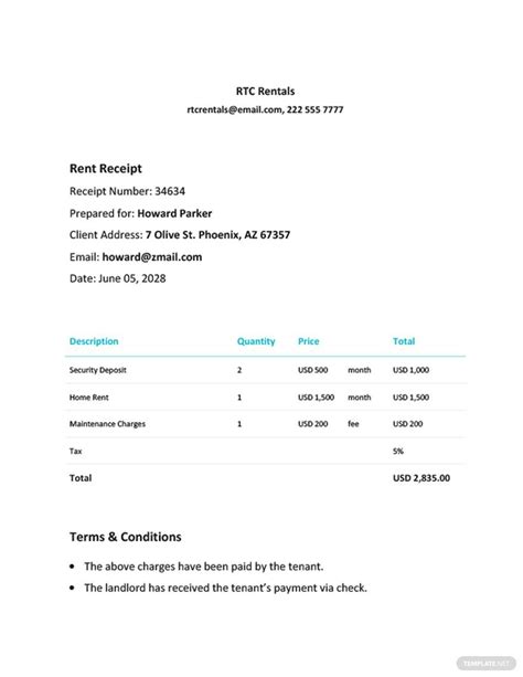 Rent Receipt Template Google Docs Prntbl Concejomunicipaldechinu Gov Co