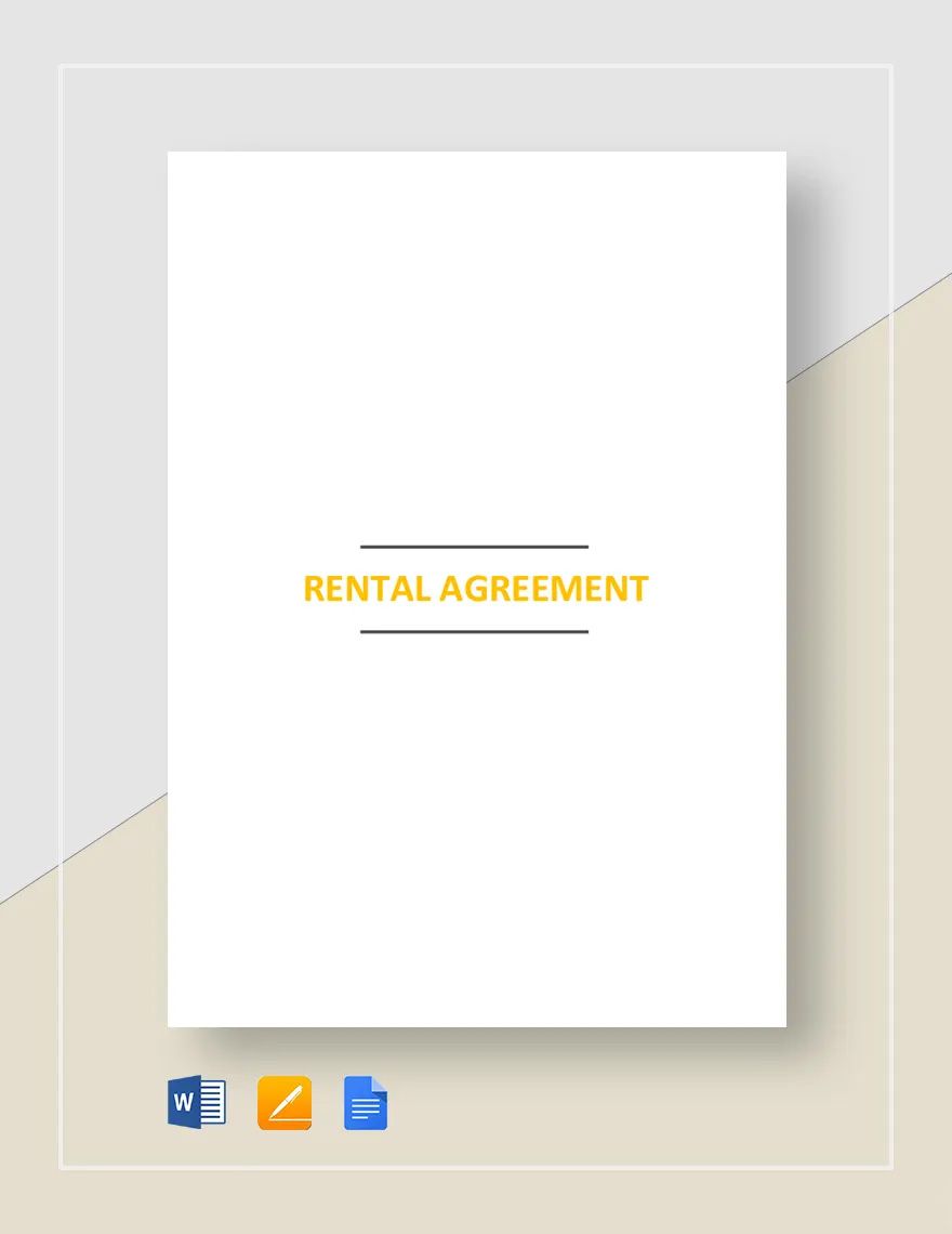 Rental Agreement Format Template