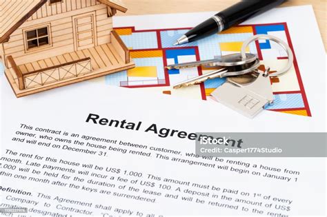 Rental Agreement Paperwork Document Is Mockup Stock Photo Download