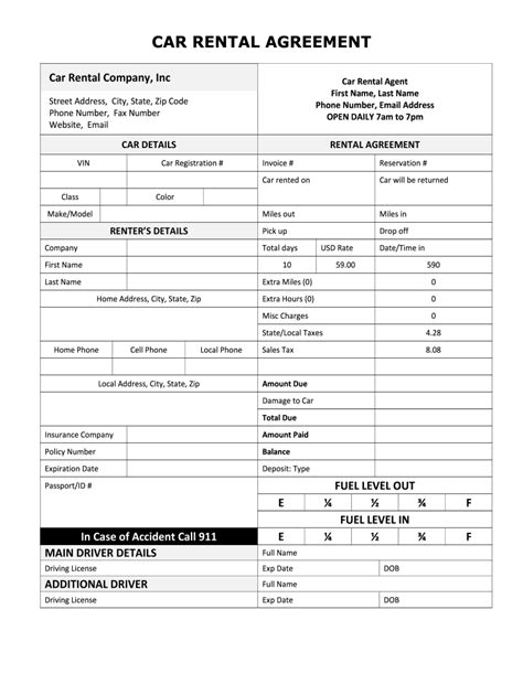 Rental Car Agreement Details Fill Out Amp Sign Online Dochub