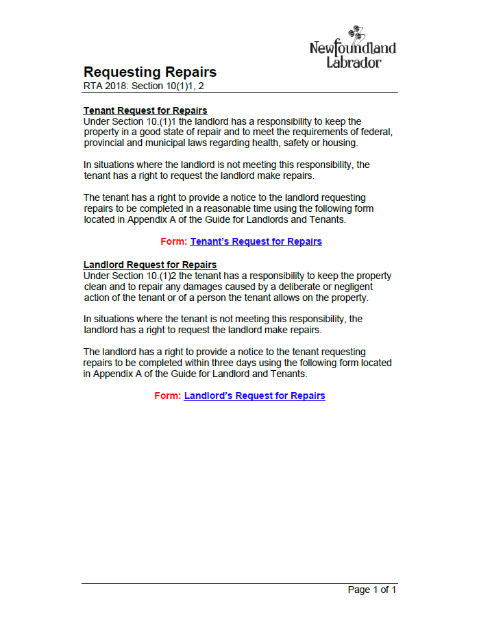 Repairs Fact Sheet Pdf