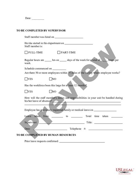 Request For Family Or Medical Leave Medical Leave Us Legal Forms