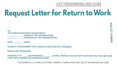 Request Letter For Return To Work Sample Letter Requesting For