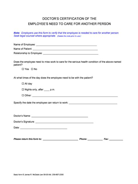 Requesting A Doctors Note For Each Intermittent Fmla Absence Form