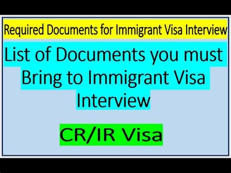 Required Documents For Immigrant Visa Interview Youtube