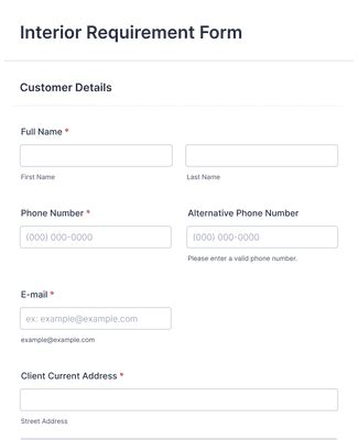 Requirement Form Template Jotform