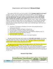 Requirements And Evaluation Of Hsa 6156 Research Paper 1 Doc