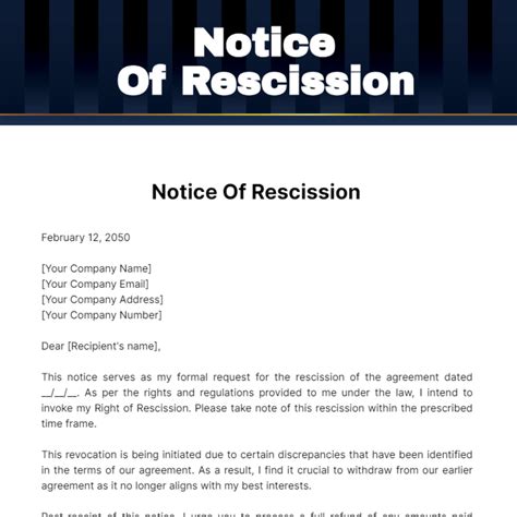 Rescission Letter Template Examples Letter Template Collection