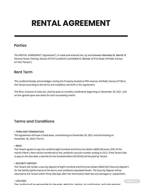 Residential Lease Template In Google Docs Word Download Template Net