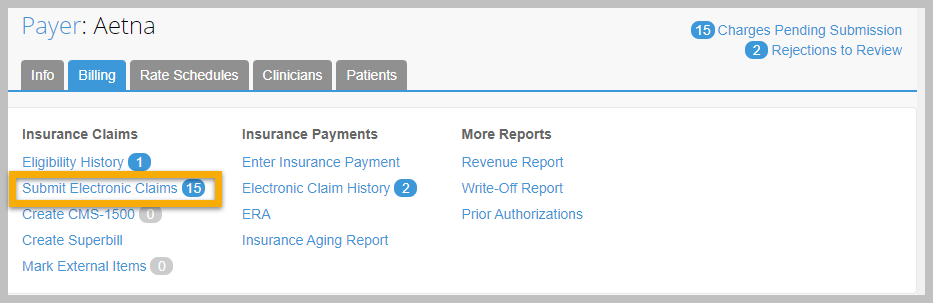 Resubmit Electronic Claims Therapynotes Help Center