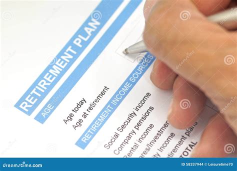 Retirement Plan Document With Pen Stock Photo Image Of Lifetime File