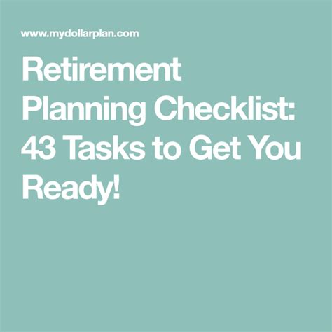 Retirement Planning Checklist 43 Tasks To Get You Ready Retirement