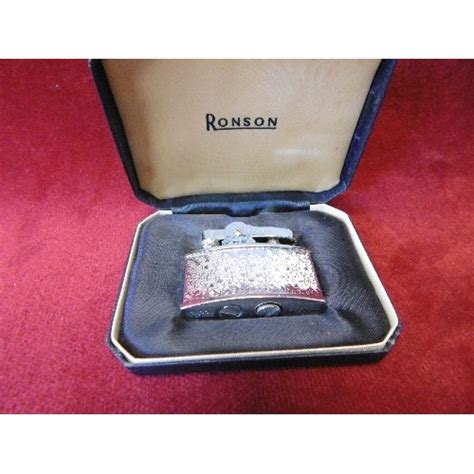 Retro Ronson Silver Metal Lighter In Original Box With Paperwork