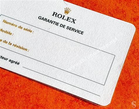 Rolex Blank Certificate International Service Guarantee France Paper