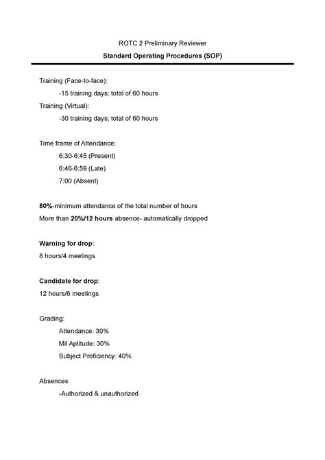 Rotc 2 Preliminary Reviewer Rotc 2 Preliminary Reviewer Standard