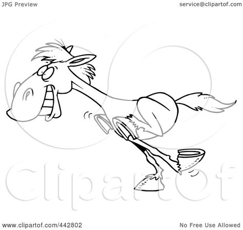 Royalty Free Rf Clip Art Illustration Of A Cartoon Black And White Outline Design Of A Goat