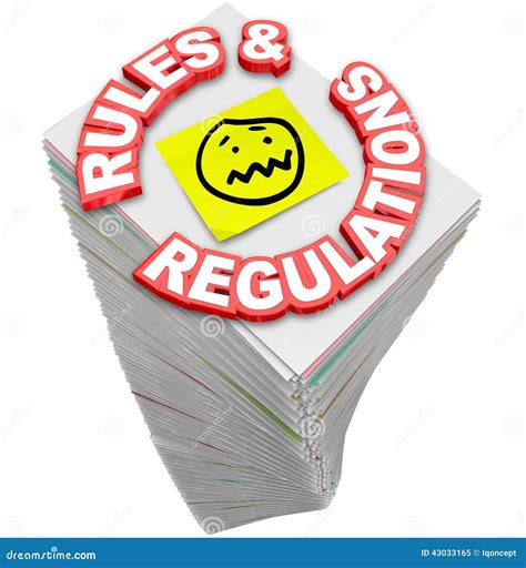 Rules Regulations Paperwork Stack Pile Endless Laws Guidelines F Stock Illustration