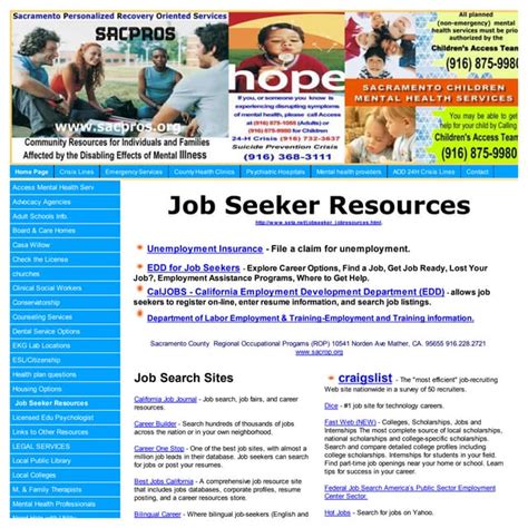 Sacramento County Job Seeker Resources Pdf