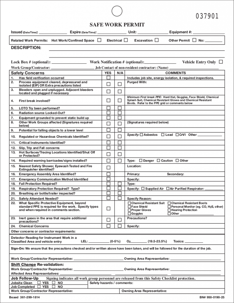 Safe Work Permit Forms Fill Online Printable Fillable Blank