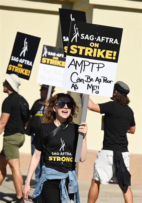 Sag Aftra Strike Signs Scene From The Picket Lines