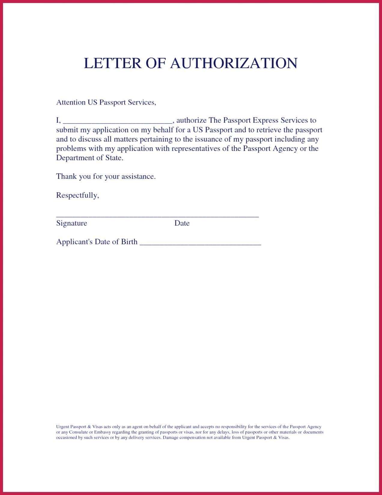 Sample Authorization Letter To Receive Documents