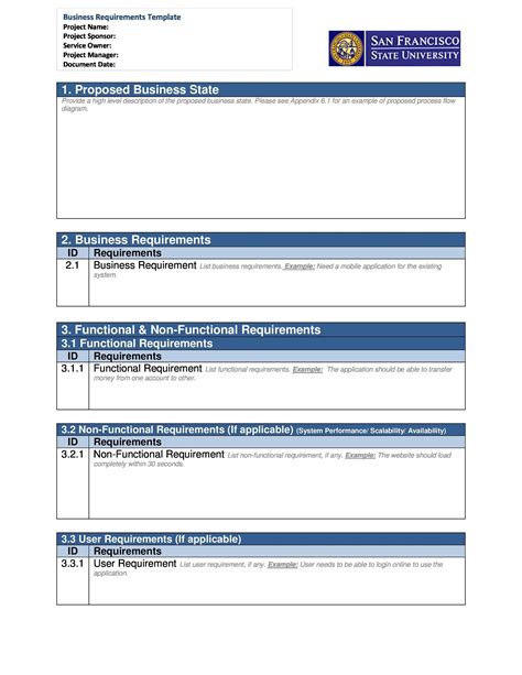 Sample Business Requirements Document Template Excel How To Write A