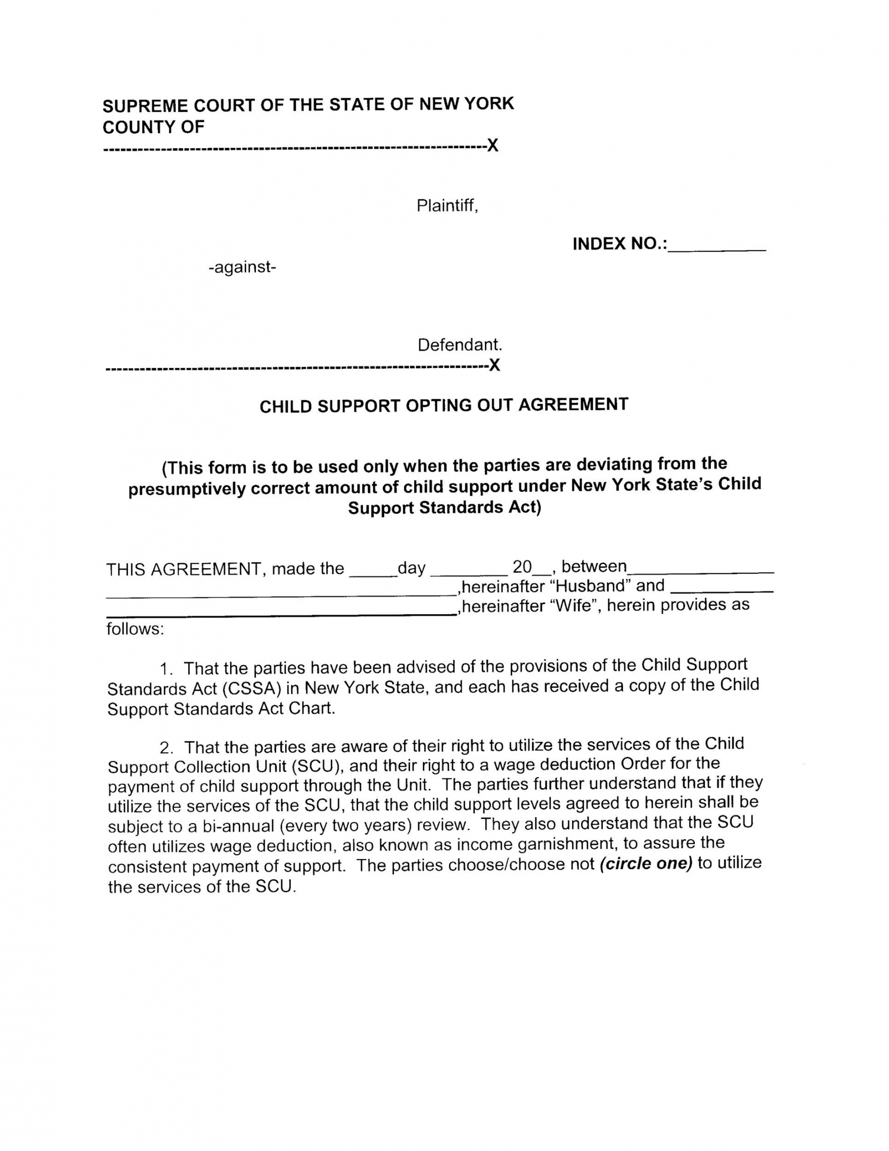 Sample Child Support Agreement Free Printable Documents