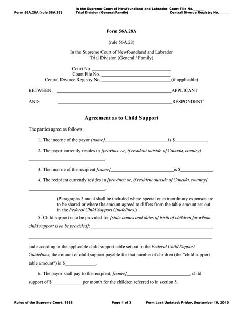 Sample Child Support Agreement Letter Template