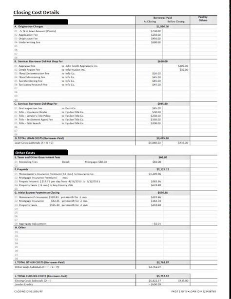 Sample Closing Disclosure Refinance With Revised 10 1 Date Youtube