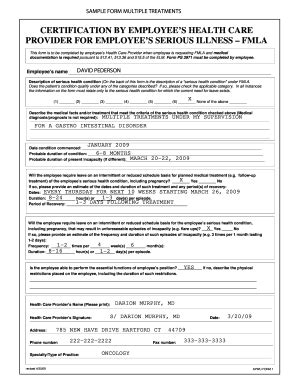 Sample Filled Fmla Form Pdffiller