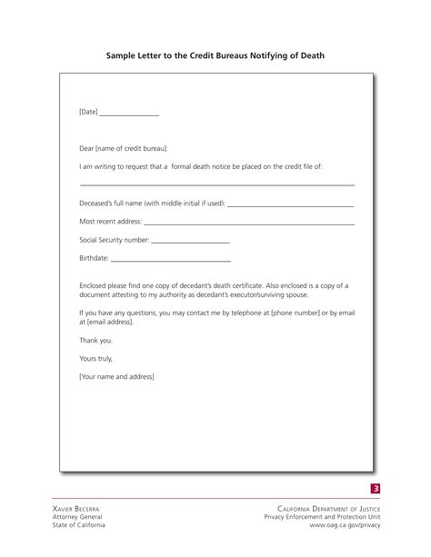 Sample Letter To Notify Credit Bureaus Of Death Fill Out Amp Sign Online Dochub