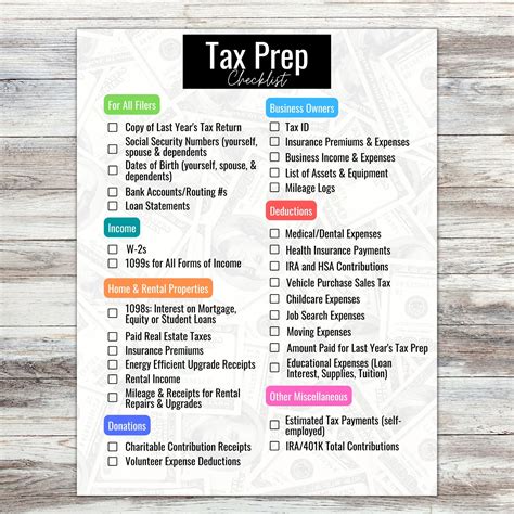 Sample List Of Tax Documents Needed