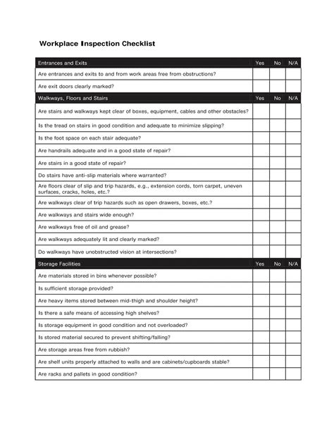 Sample Office Safety Inspection Checklist In Word And Pdf Formats