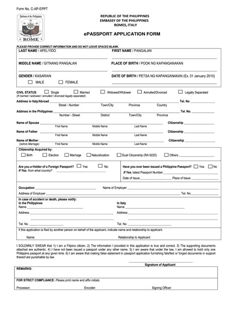 Sample Passport Form Filled Out Classles Democracy