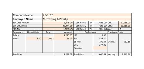 Sample Payroll Template